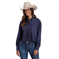 Stetson Womens Collection L/S Shirt (50594009) Solid Blue