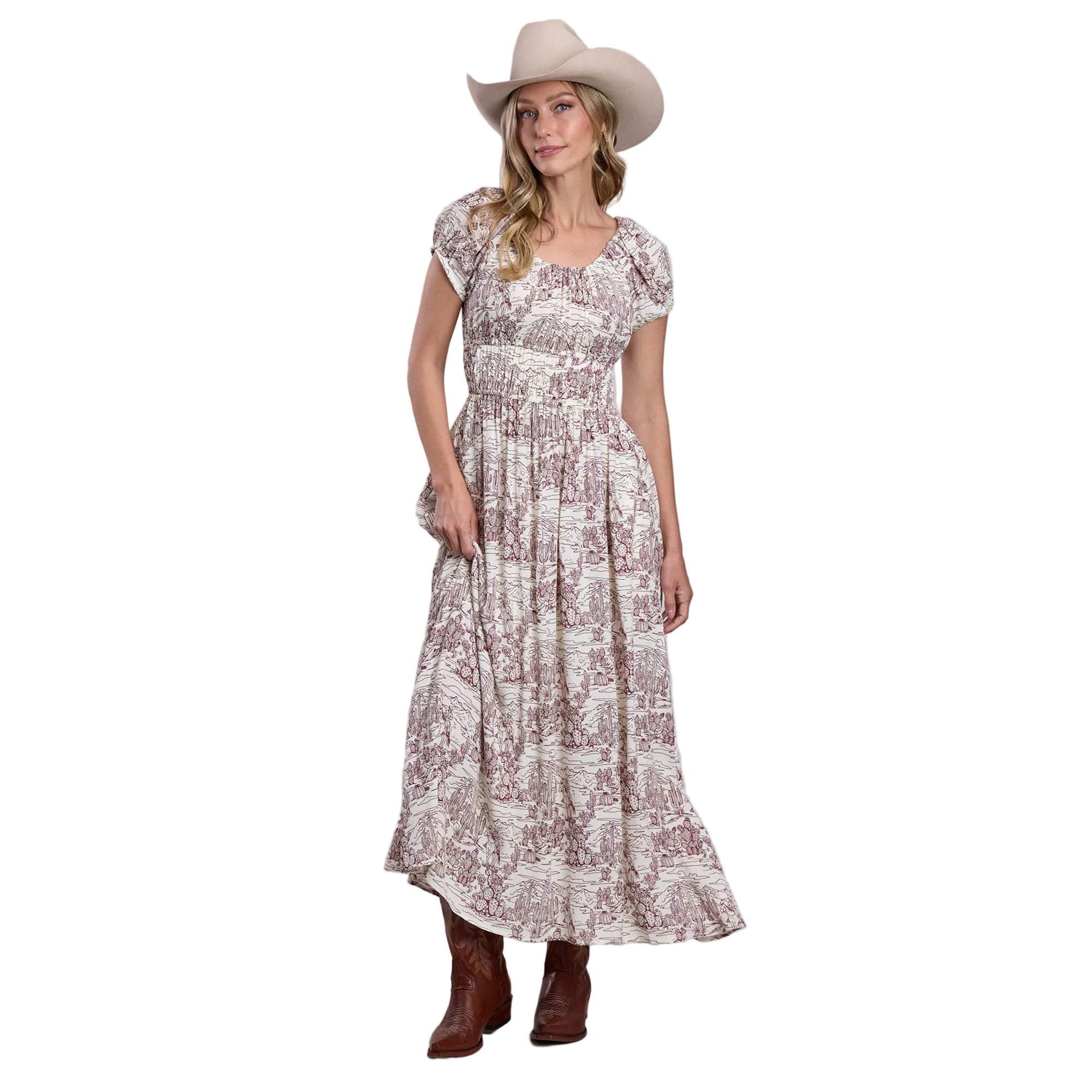 Stetson Womens Collection S/S Dress (57590304) Print White Front