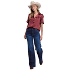 Stetson Womens Collection S/S Shirt (51539006) Solid Brown
