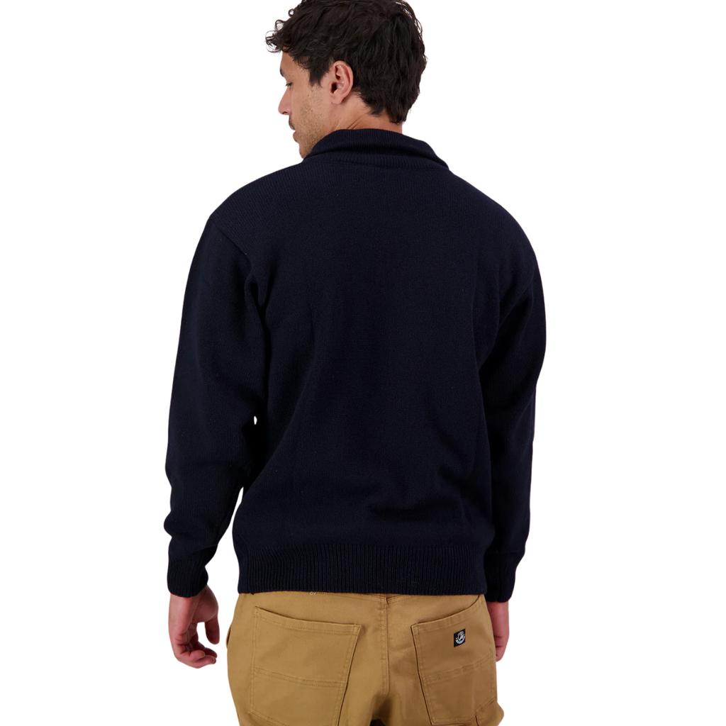 Swanndri Mens Mariner Zip Neck Sweater (SSD2446D) Navy