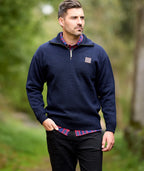 Swanndri Mens Mariner Zip Neck Sweater (SSD2446D) Navy