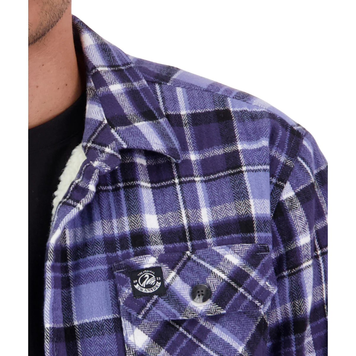 Swanndri Mens Morven Sherpa L/S Shirt (SW2521065M) Bluebird/Navy Check