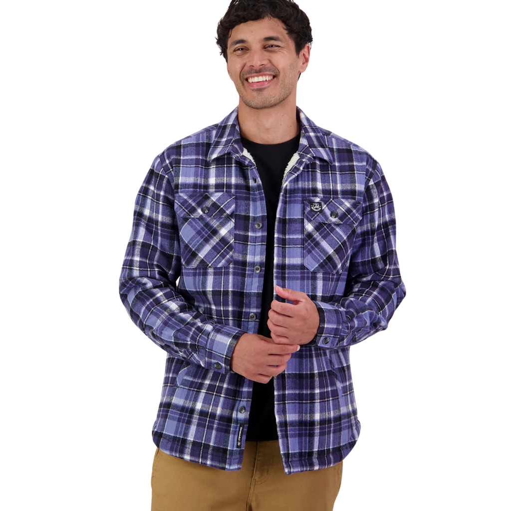 Swanndri Mens Morven Sherpa L/S Shirt (SW2521065M) Bluebird/Navy Check