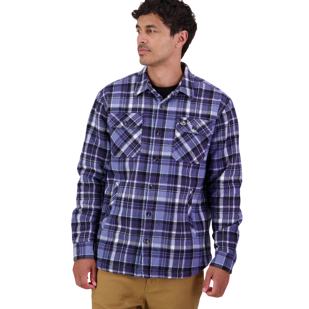Swanndri Mens Morven Sherpa L/S Shirt (SW2521065M) Bluebird/Navy Check