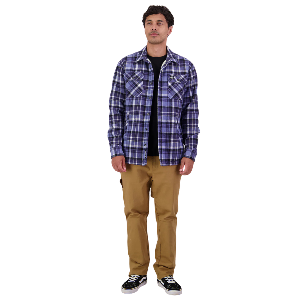 Swanndri Mens Morven Sherpa L/S Shirt (SW2521065M) Bluebird/Navy Check