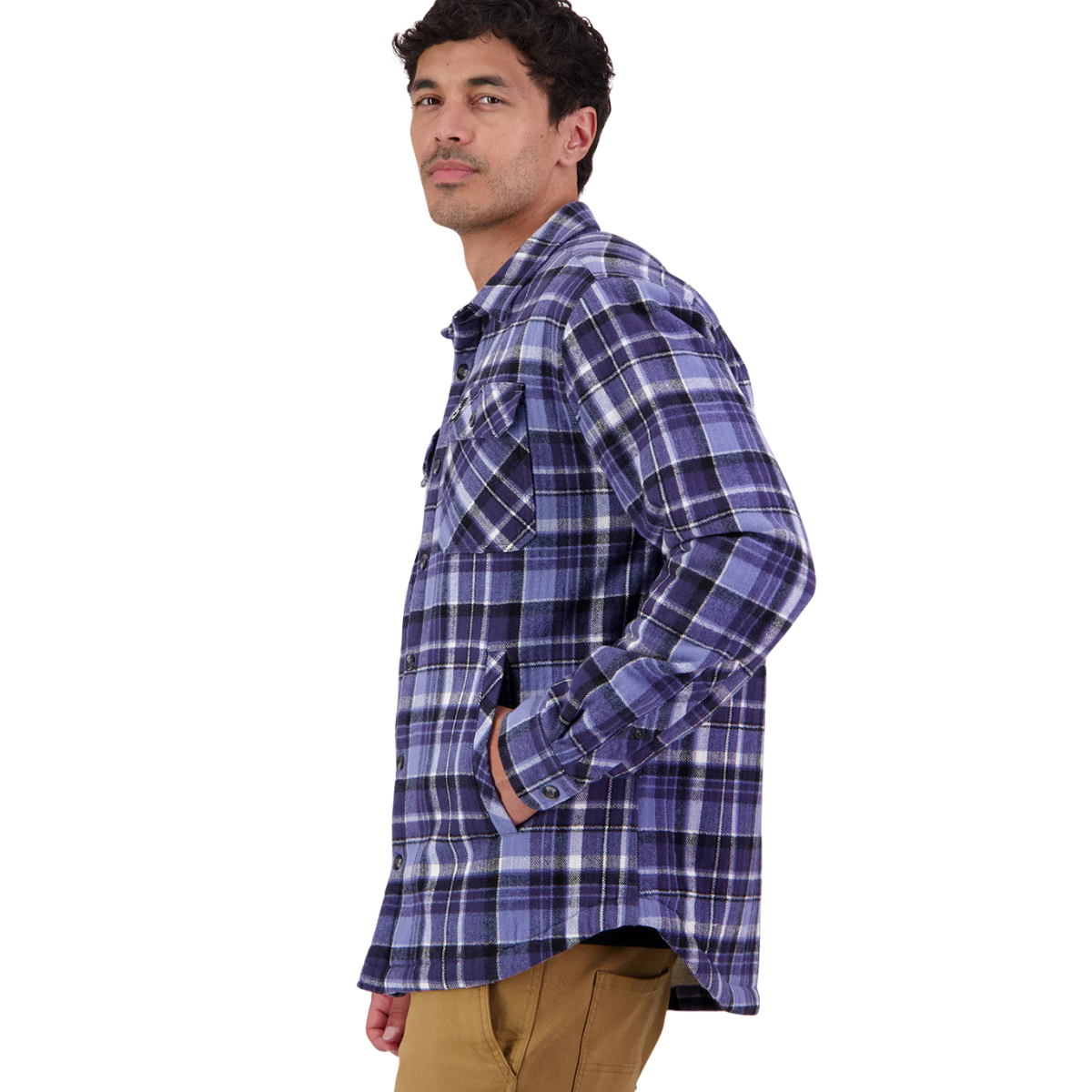 Swanndri Mens Morven Sherpa L/S Shirt (SW2521065M) Bluebird/Navy Check