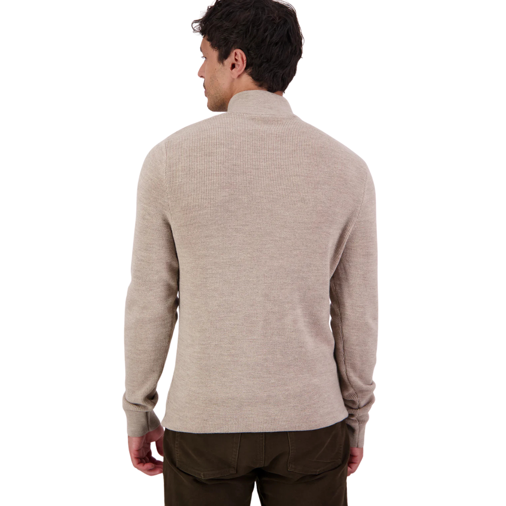 Swanndri Mens Otahu River V2 Quarter Zip Jumper (SW26575M) Biscotti Marle