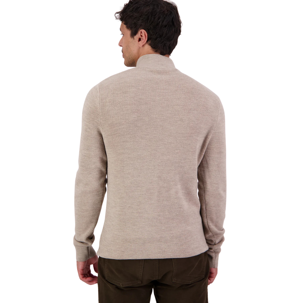 Swanndri Mens Otahu River V2 Quarter Zip Jumper (SW26575M) Biscotti Marle