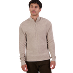 Swanndri Mens Otahu River V2 Quarter Zip Jumper (SW26575M) Biscotti Marle