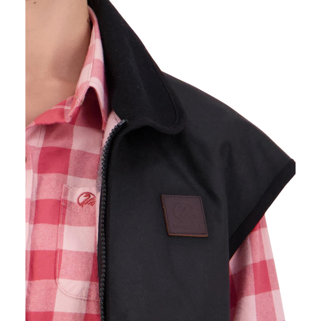 Swanndri Womens Foxton Oilskin Vest (SW2542052W) Black/Pink Salt
