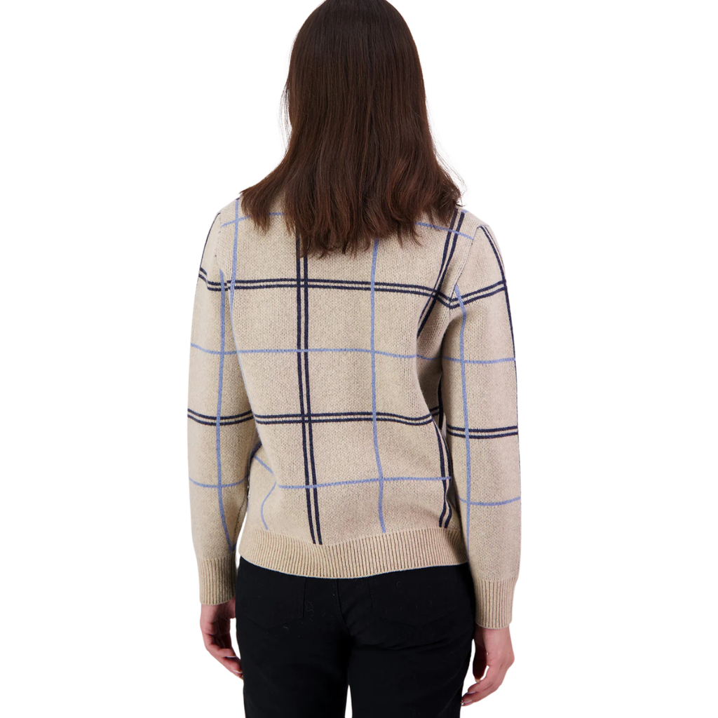 Swanndri Womens Yasmin Check Knit Jumper (SW26550W) Biscotti Check
