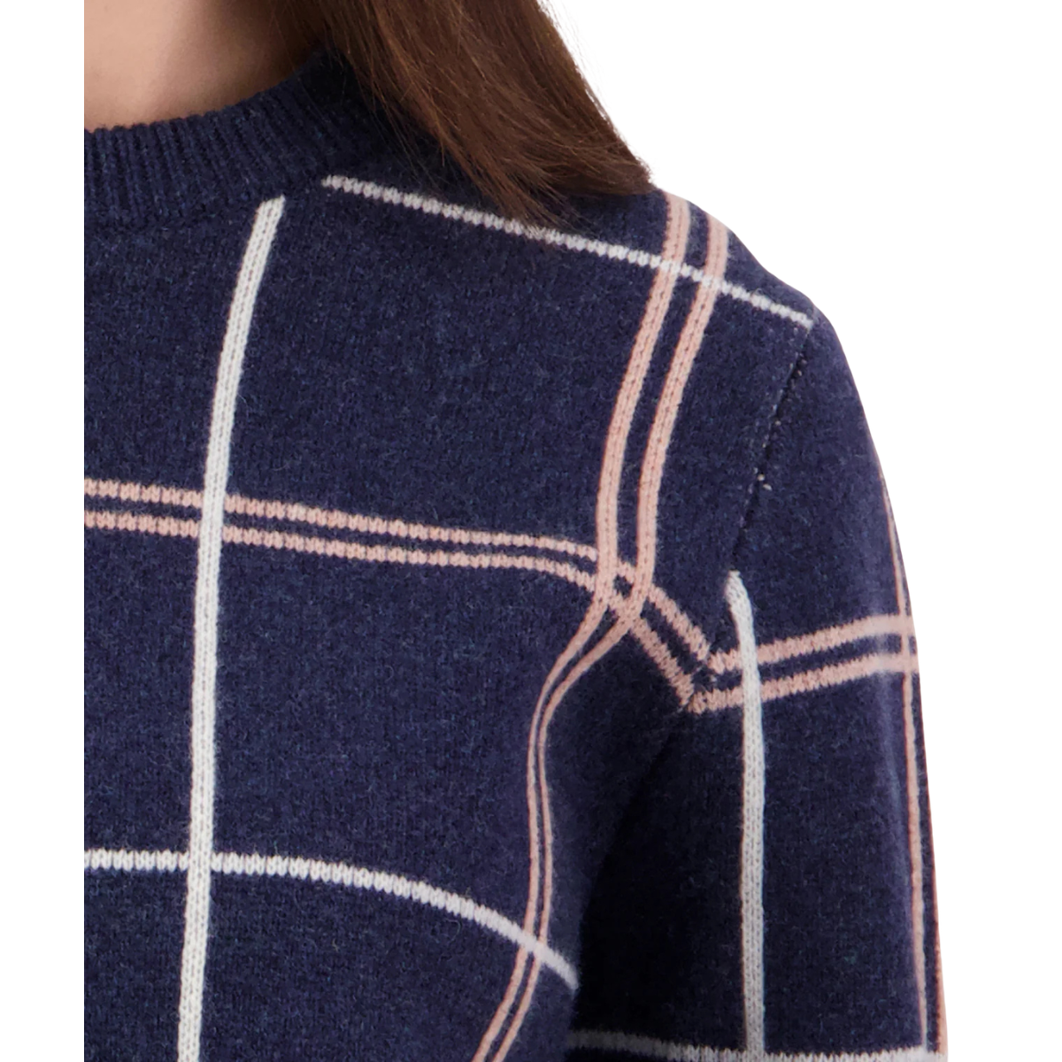 Swanndri Womens Yasmin Check Knit Jumper (SW26550W) Navy Check