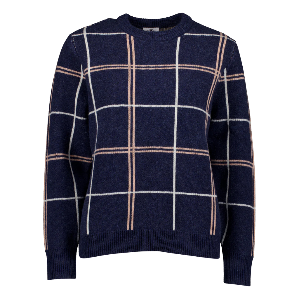 Swanndri Womens Yasmin Check Knit Jumper (SW26550W) Navy Check