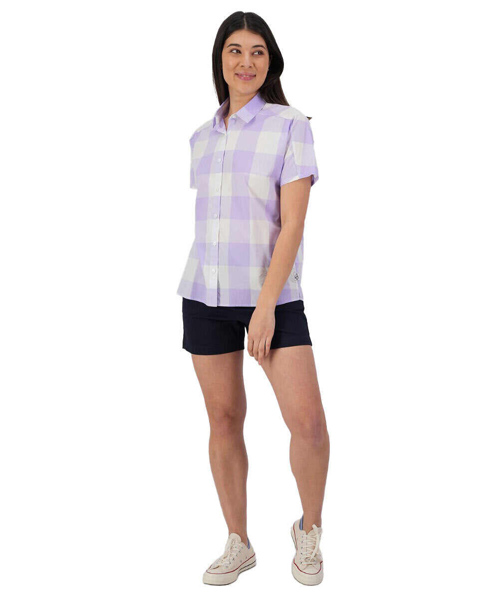 Swanndri Womens Manaia S/S Shirt (SS232597W) Lavender Check [SD]