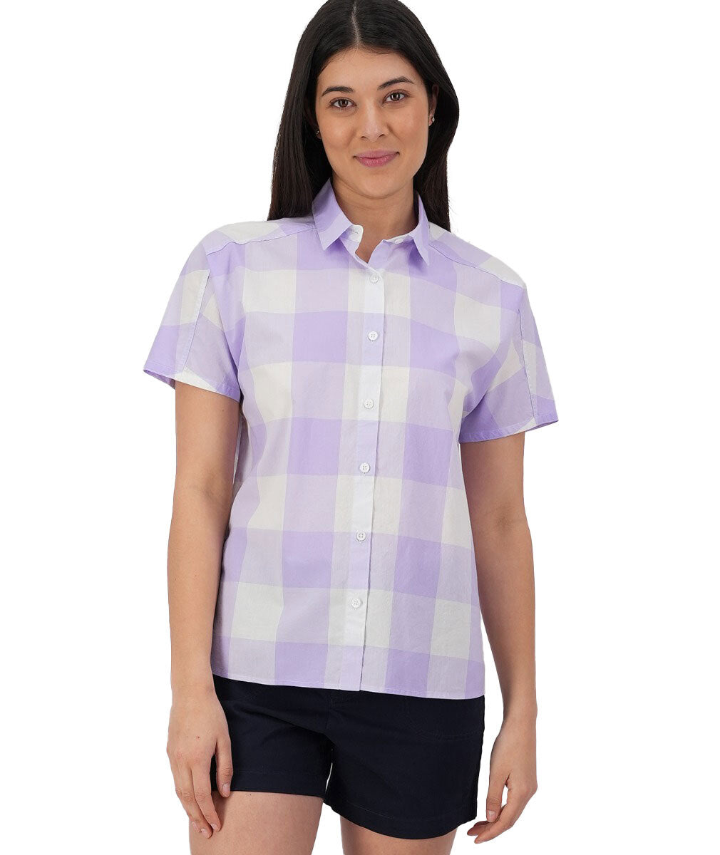 Swanndri Womens Manaia S/S Shirt (SS232597W) Lavender Check [SD]