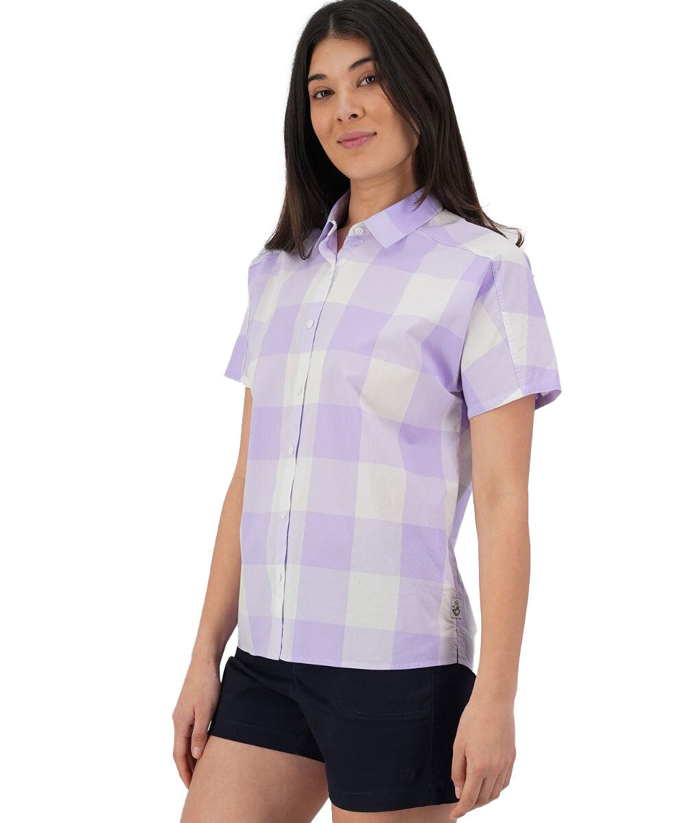 Swanndri Womens Manaia S/S Shirt (SS232597W) Lavender Check [SD]