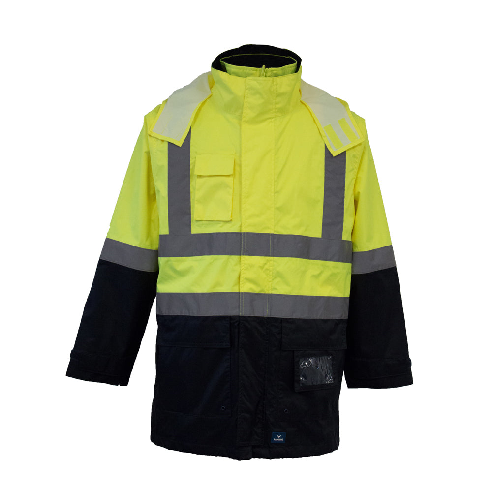 Rainbird Mens Hi Vis Healy 4-In-1 Jacket and Vest (8581) Yellow/Navy XS [GD]