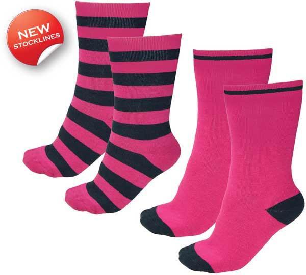 Thomas Cook Thermal Socks 2 Pack (TCP1992SOC) Bright Pink/Dark Navy 2-7