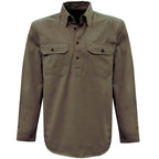 Thomas Cook Heavy Drill 1/2 Button L/S Shirt (TCP1120163) Mushroom XXS