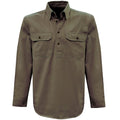 Thomas Cook Heavy Drill 1/2 Button L/S Shirt (TCP1120163) Mushroom XS
