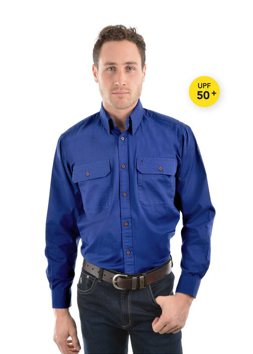Thomas Cook Light Drill Full Button L/S Shirt (TCP1125005) Cobalt 3XL