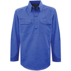 Thomas Cook Heavy Drill 1/2 Button L/S Shirt (TCP1120163) Wedgewood XXS