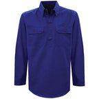 Thomas Cook Heavy Drill 1/2 Button L/S Shirt (TCP1120163) Cobalt XXS
