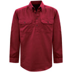 Thomas Cook Heavy Drill 1/2 Button L/S Shirt (TCP1120163) Red 4XL