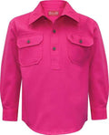 Thomas Cook Childrens Heavy Drill 1/2 Button L/S Shirt (TCP7100163) Hot Pink 10 [SD]