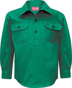 Thomas Cook Childrens Heavy Drill 1/2 Button L/S Shirt (TCP7100163) Bright Green 2