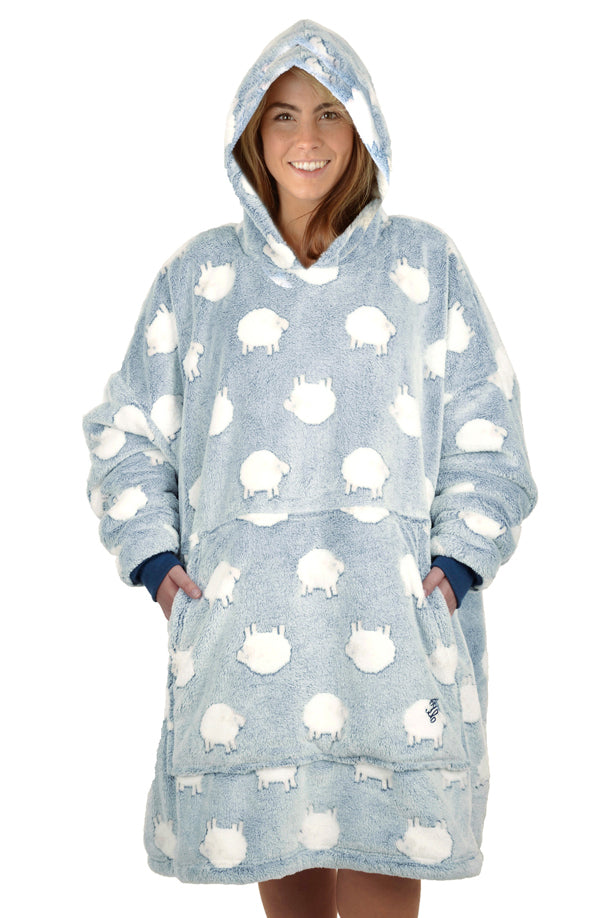 Thomas Cook Adults Sheep Snuggle Hoodie (TCP2964SNU) Grey/Blue One Size [SD]