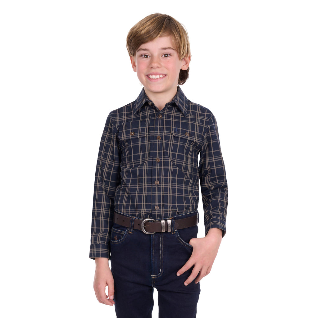Thomas Cook Boys Adam L/S Shirt (T6W3140034) Navy/Tan