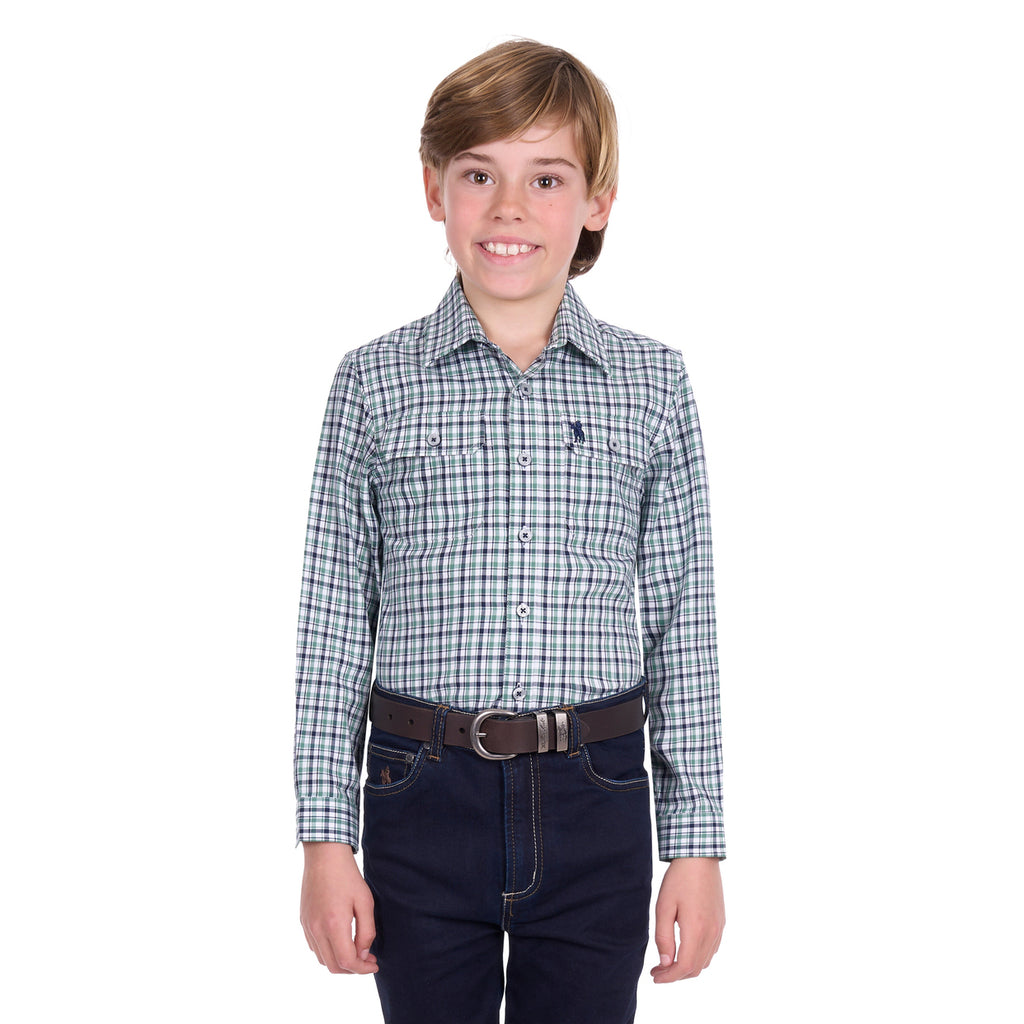 Thomas Cook Boys Edward L/S Shirt (T6W3140031) Navy/Green