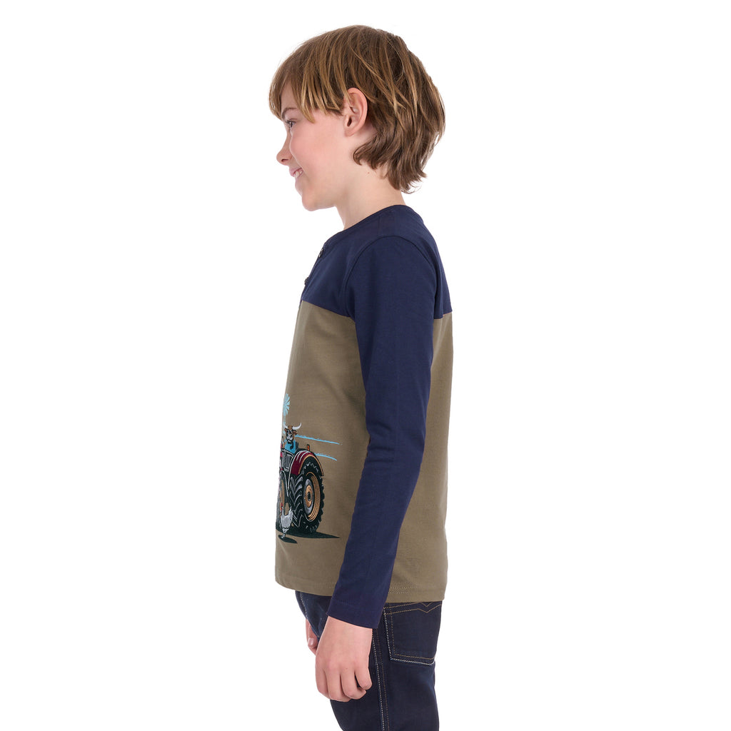 Thomas Cook Boys Karl Henley L/S Tee (T6W3517201) Navy/Tan