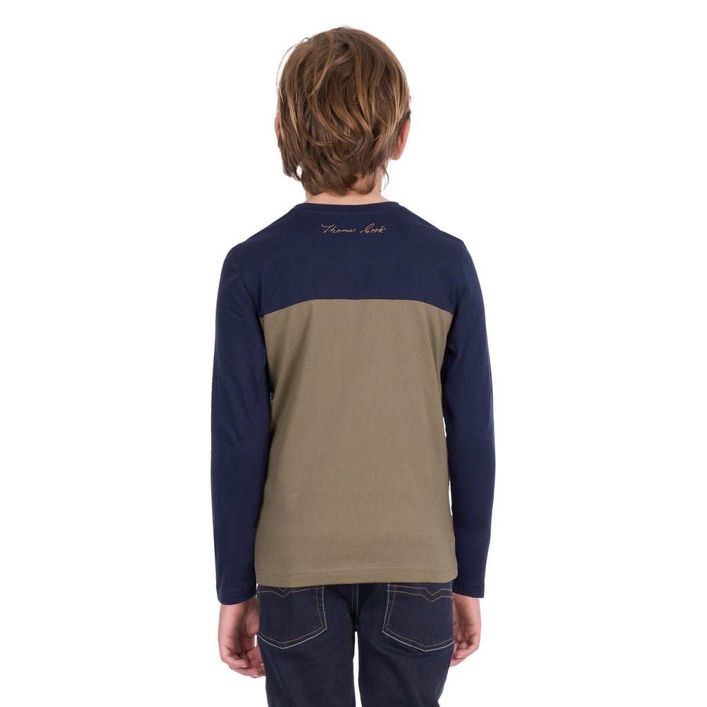 Thomas Cook Boys Karl Henley L/S Tee (T6W3517201) Navy/Tan