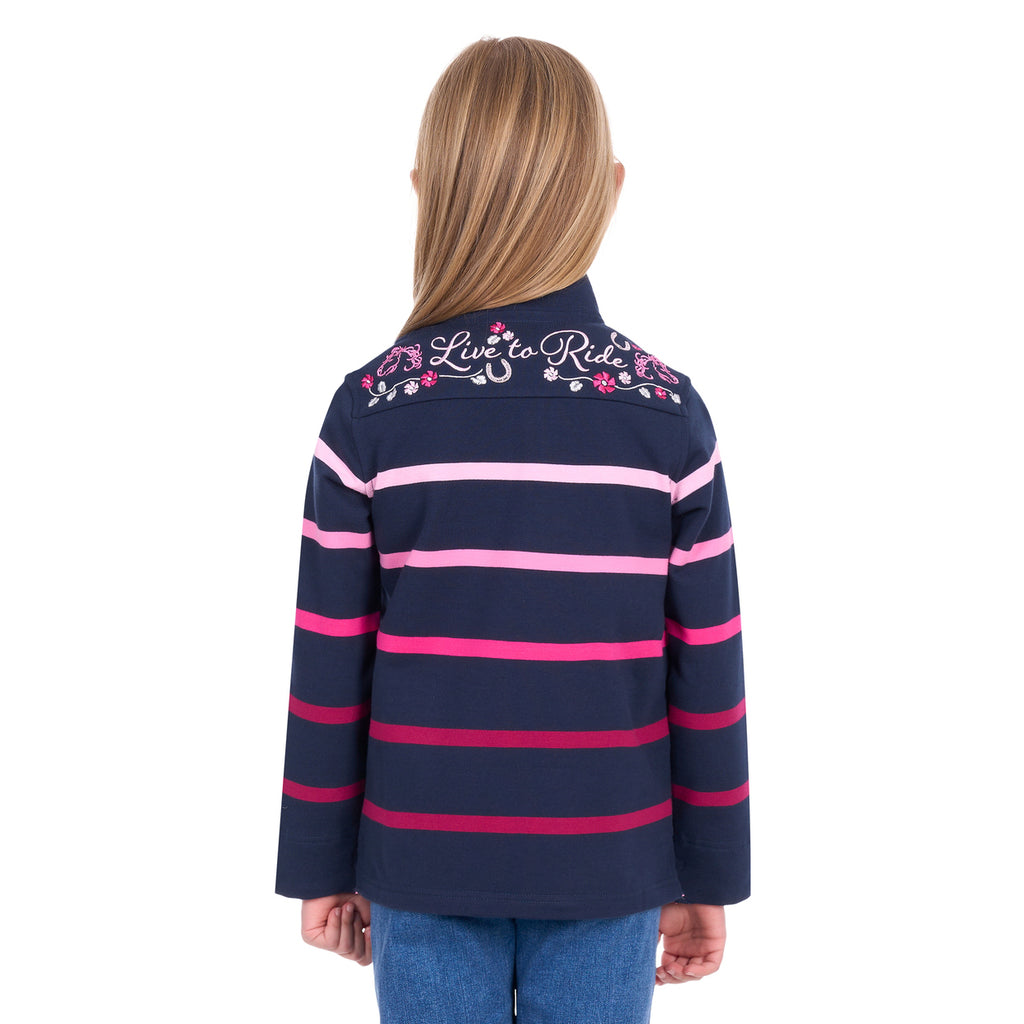 Thomas Cook Girls Gemma 1/4 Zip Rugby (T6W5527075) Pink/Navy