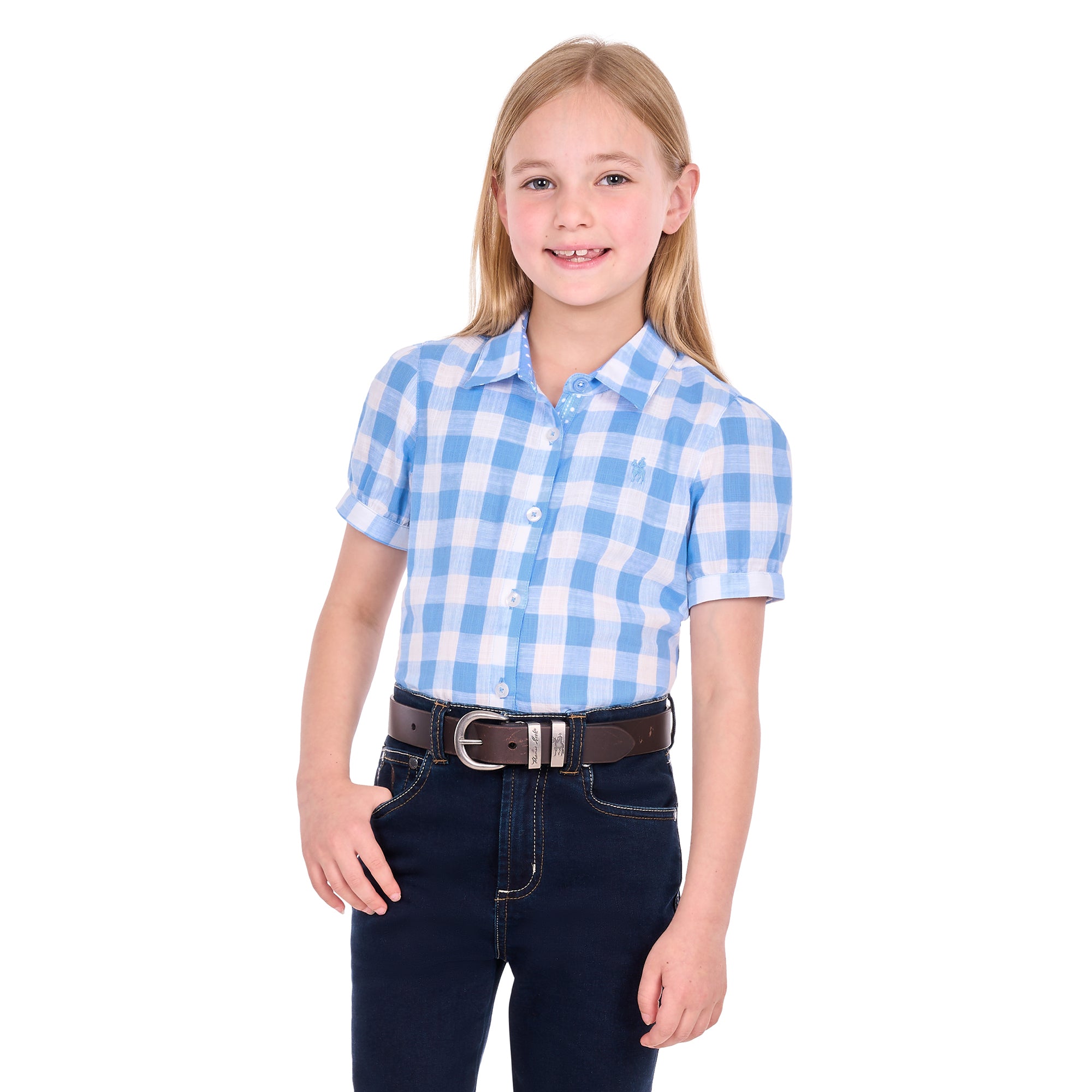 Thomas Cook Girls Wren S/S Shirt (T6S5106073) Blue/White