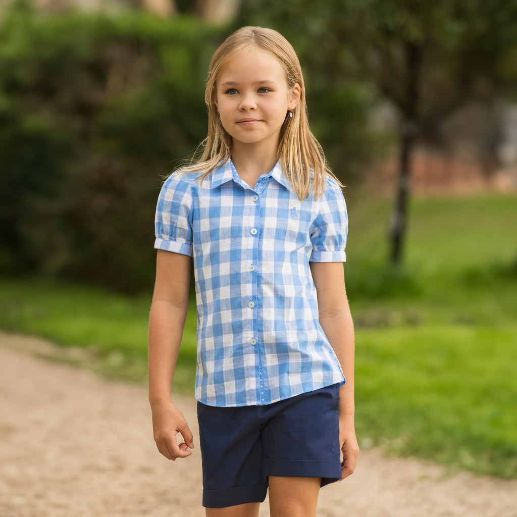 Thomas Cook Girls Wren S/S Shirt (T6S5106073) Blue/White