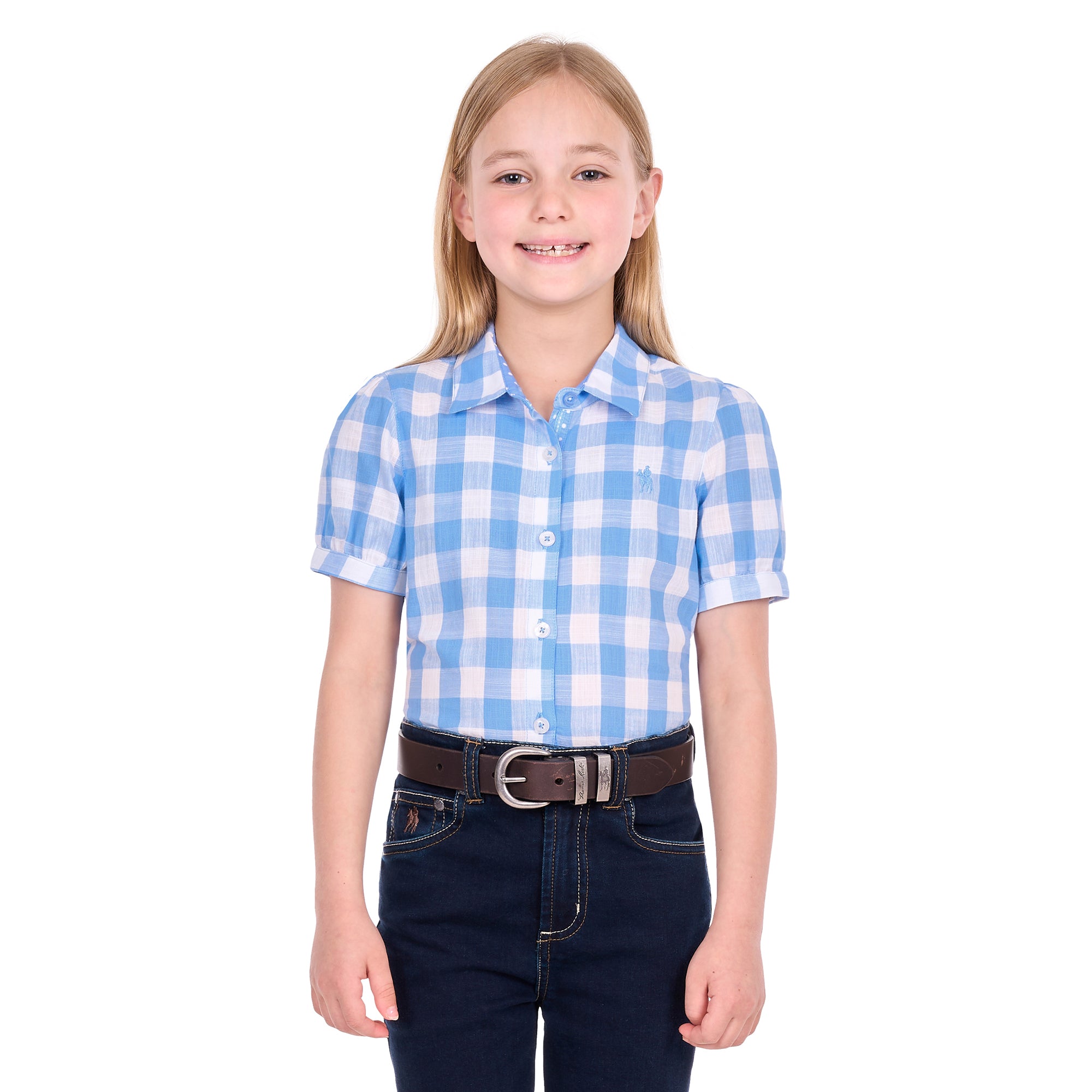 Thomas Cook Girls Wren S/S Shirt (T6S5106073) Blue/White