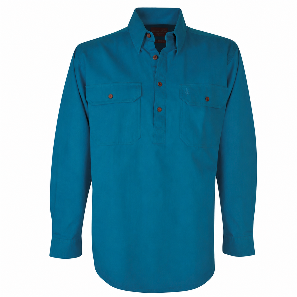 Thomas Cook Heavy Drill 12 Button LS Shirt (TCP1120163) Teal Ghost Image