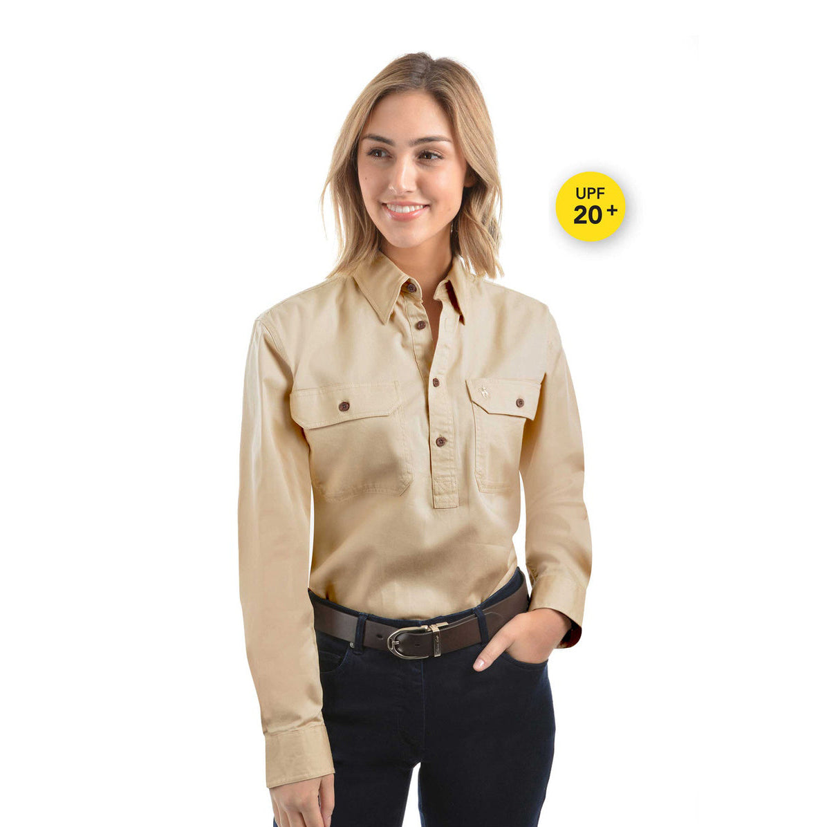 Thomas Cook Light Drill 1-2 Button LS Shirt (TCP1126005) Bone