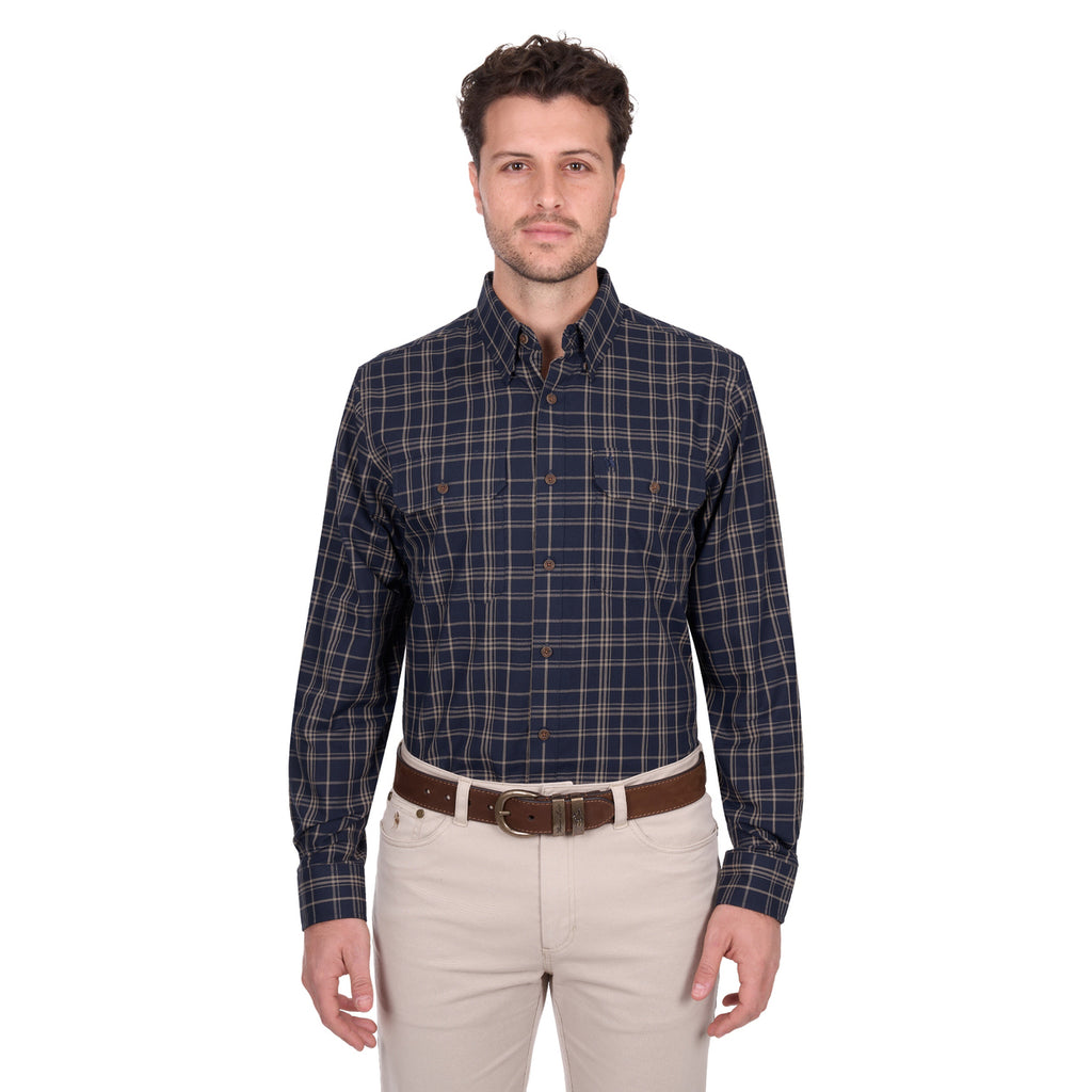 Thomas Cook Mens Adam L/S Shirt (T6W1115034) Navy/Tan