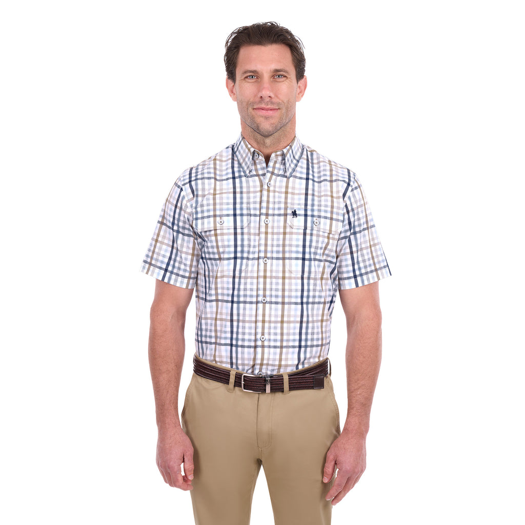 Thomas Cook Mens Alfie S/S Shirt (T6S1110043) Tan/Navy