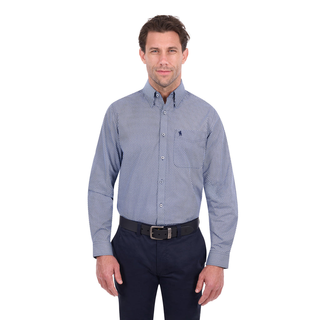 Thomas Cook Mens Archie L/S Shirt (T6S1118038) Navy/Tan