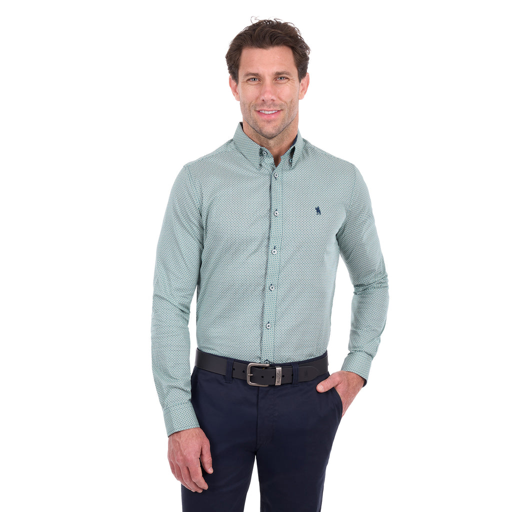 Thomas Cook Mens Arthur Tailored L/S Shirt (T6S1120047) Sage/Navy