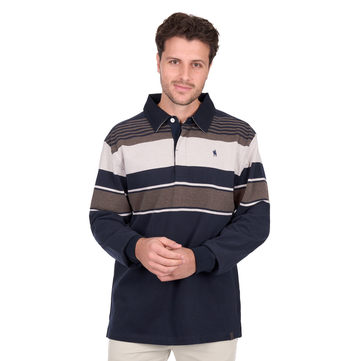 Thomas Cook Mens Bryan Stripe Rugby (T6W1503024) Navy/Dark Tan