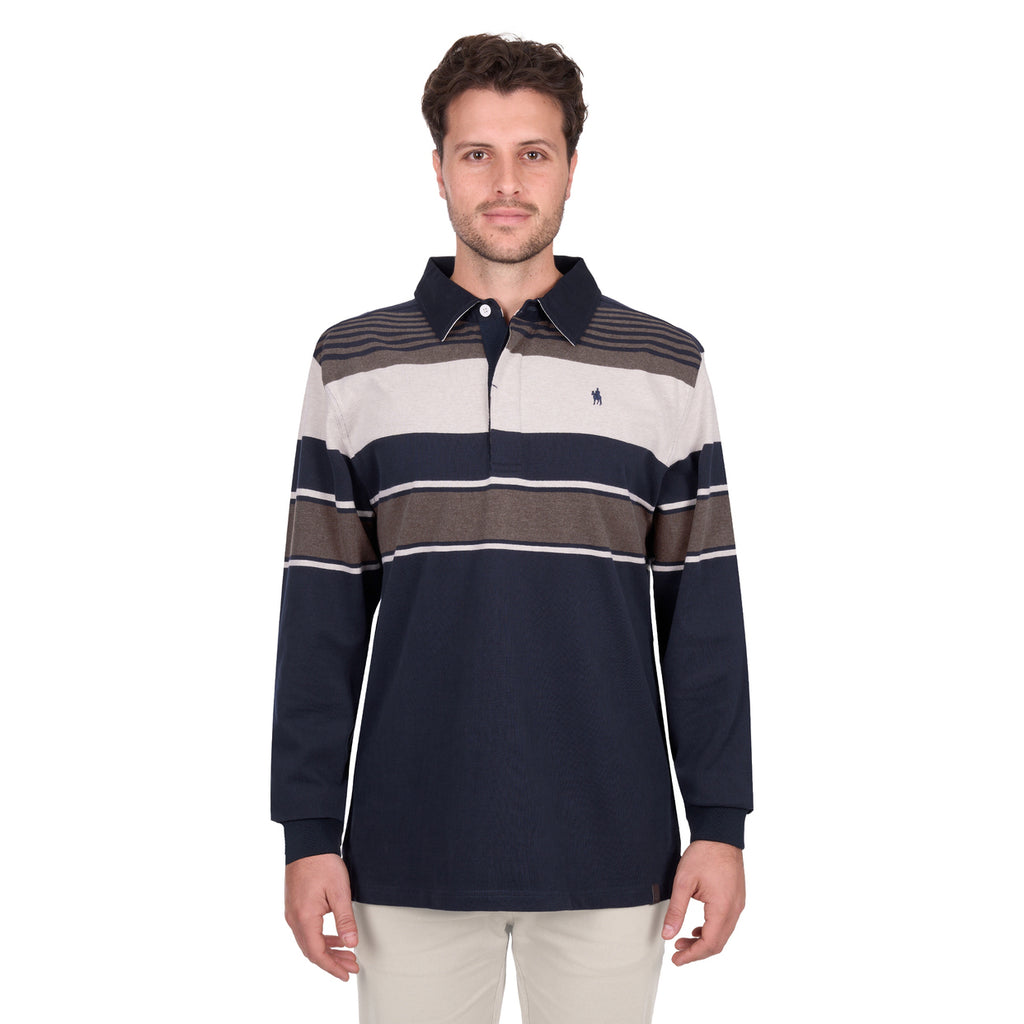 Thomas Cook Mens Bryan Stripe Rugby (T6W1503024) Navy/Dark Tan