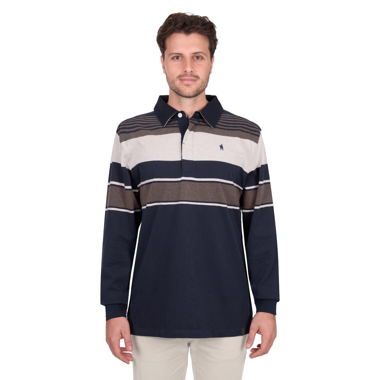Thomas Cook Mens Bryan Stripe Rugby (T6W1503024) Navy/Dark Tan