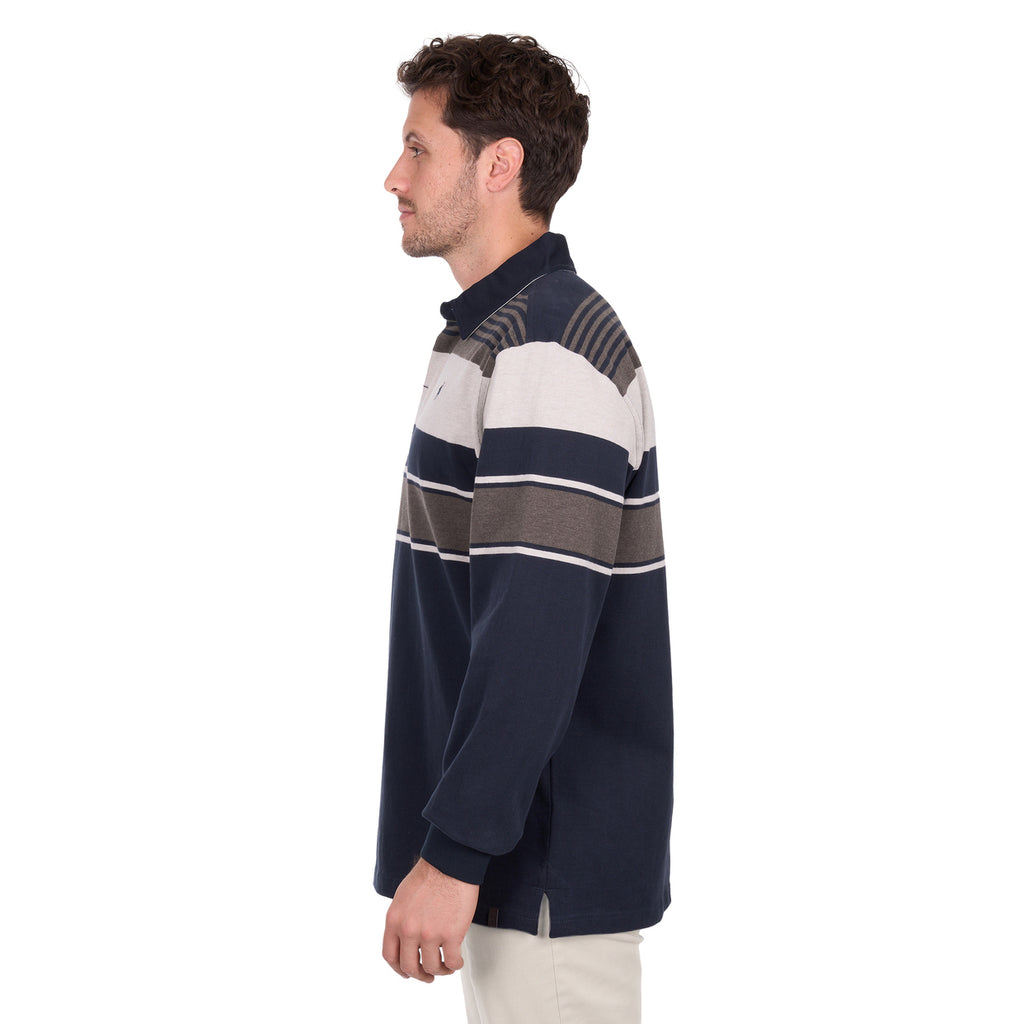Thomas Cook Mens Bryan Stripe Rugby (T6W1503024) Navy/Dark Tan