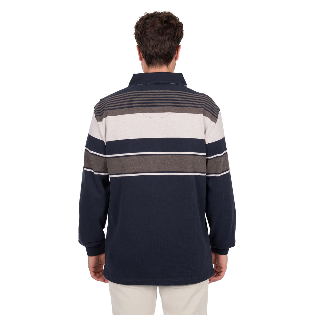 Thomas Cook Mens Bryan Stripe Rugby (T6W1503024) Navy/Dark Tan